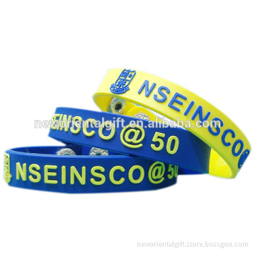 custom raised embossed color printed wristband